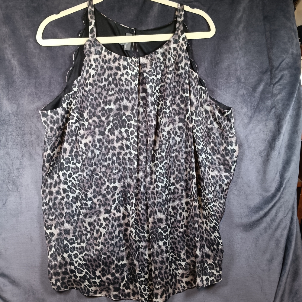 Leopard Print Sleeveless Camisole - Brown/Black. 1x